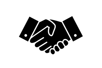 Professional welcome and respect handshake icon