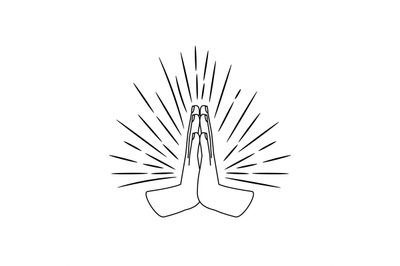 Prayer hands sign sketch