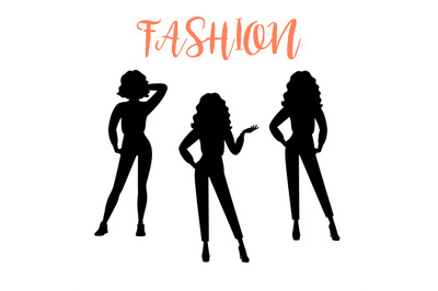 Fashion woman silhouette in casual clothes