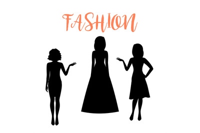 Fashion woman silhouette in summer dresses