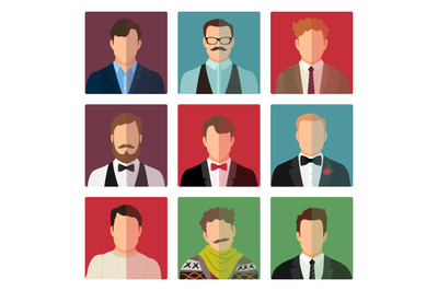 Male avatar icons in different costume