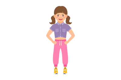 Girl in pink pants