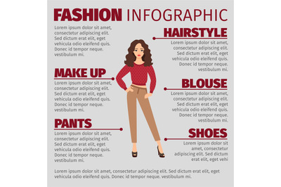 Fashion infographic with girl in sweater