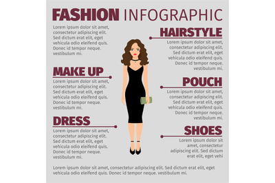 Lady in black dress fashion ifnographic