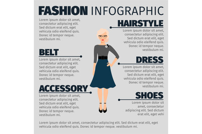 Fashion infographic with female teacher