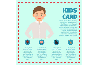 Sad boy kids card infographic