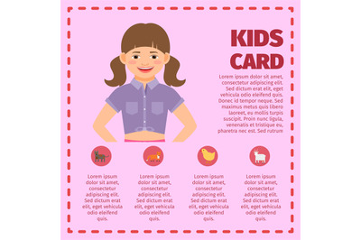 Pink kids garden card infographic