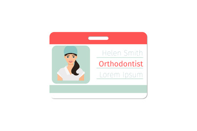 Female orthodontist medical specialist badge