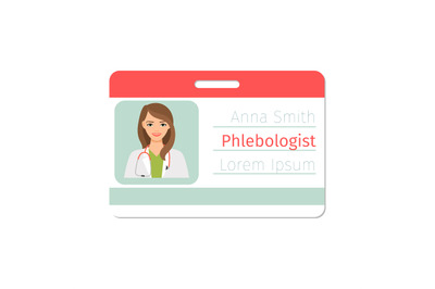 Female phlebologist medical specialist badge