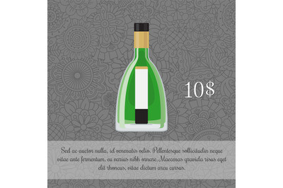 Absinthe alcoholic beverage card template