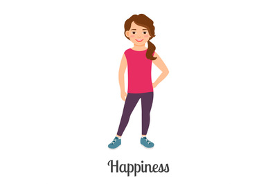 Cartoon little happiness girl