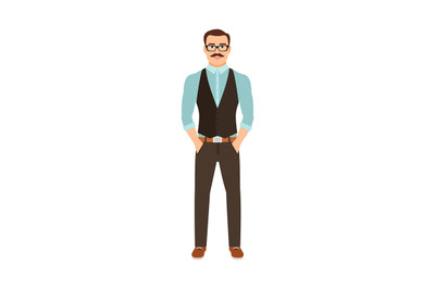 Man in hipster style clothes