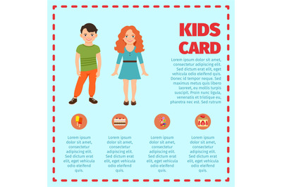 Blue kids card infographic