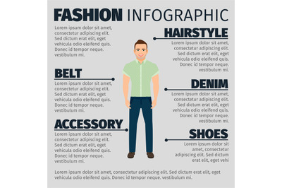 Fashion infographic with adult guy