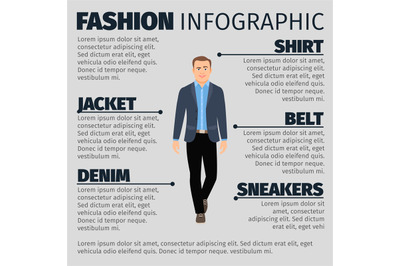 Fashion infographic with businessman