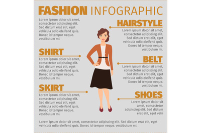 Girl in autumn suit fashion infographic