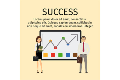 Success infographic with business people