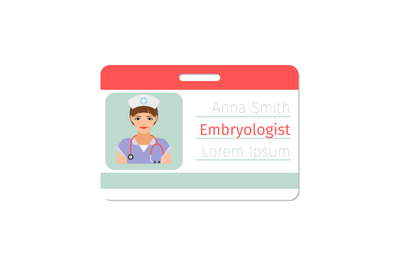 Embryologist medical specialist badge