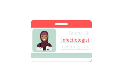 Female infectiologist medical specialist badge