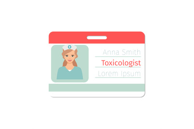 Female toxicologist medical specialist badge