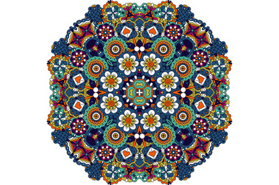 Mandala style floral decorative element