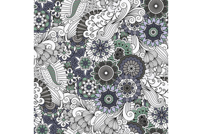 Decorative grey floral ornamental pattern