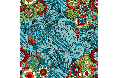 Blue ornamental floral pattern design