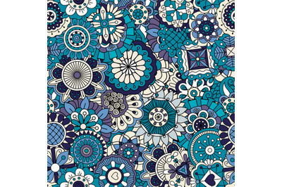 Blue floral ornamental pattern