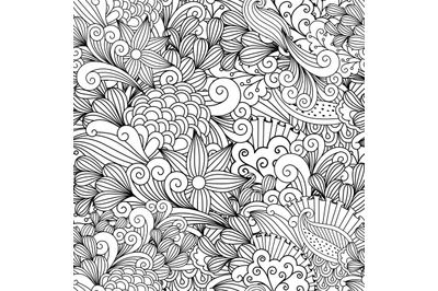 Doodle floral decorative pattern