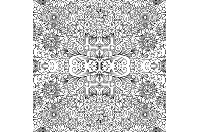 Decorative pattern with flowers and leaves