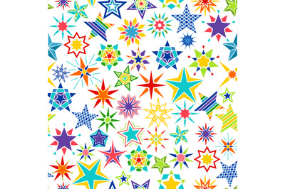 Colorful cartoon stars decorative pattern