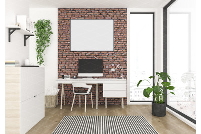 Interior scene - artwork background - frame mockup