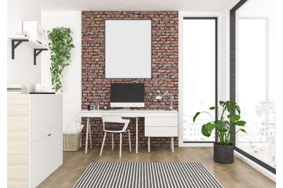 Interior scene - artwork background - frame mockup