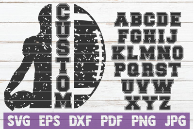 Football Custom Frame SVG Cut File