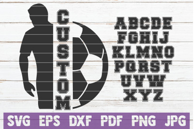 Soccer Custom Frame SVG Cut File