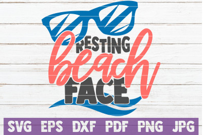 Resting Beach Face SVG Cut File