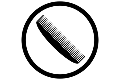 Comb icon black white design flat