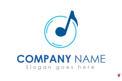 Blue Color Creative Music Logo Design Template