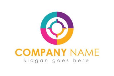 Colorful Compass Logo Design Template