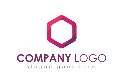 Purple Color Polygon Logo Design Template