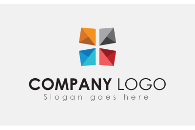 4 Color Diamond Logo Design Template