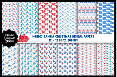 Nordic Scandia Christmas Digital Papers
