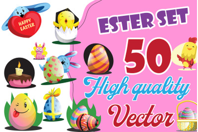 50X Easter Custom illustrations set/collection
