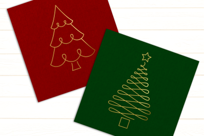 Christmas Tree Duo Single Line Sketch for Pens | SVG | PNG | DXF