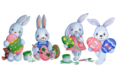 Watercolor Easter Bunny