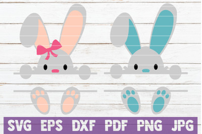 Easter Bunny Split Monograms SVG Cut Files