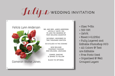 Tulips Wedding Invitation