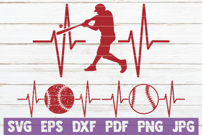 Baseball Heartbeat SVG Cut File