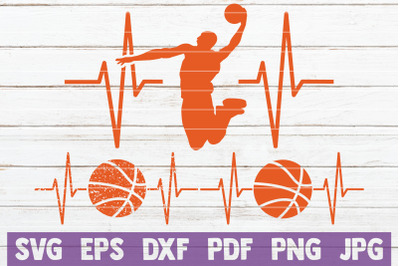 Basketball Heartbeat SVG Cut File