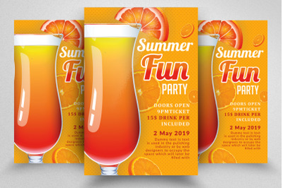 Summer Cocktail Fun Party Flyer